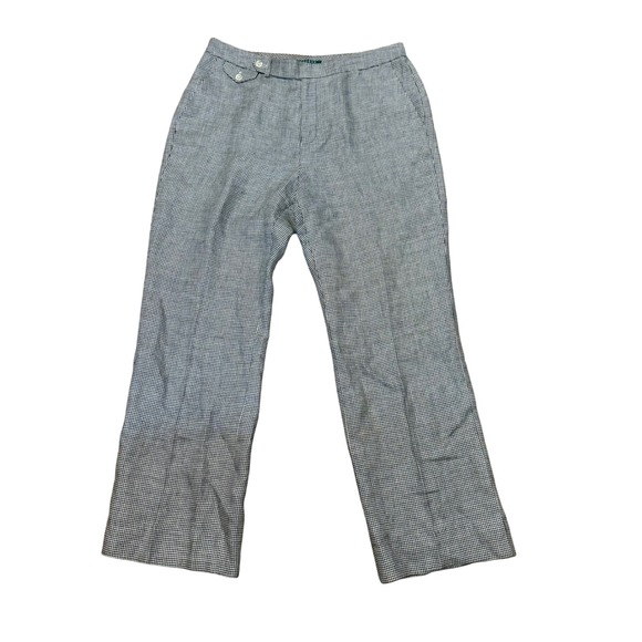 Lauren Ralph Lauren Womens Size 14 Houndstooth Linen Trousers - Picture 1 of 5